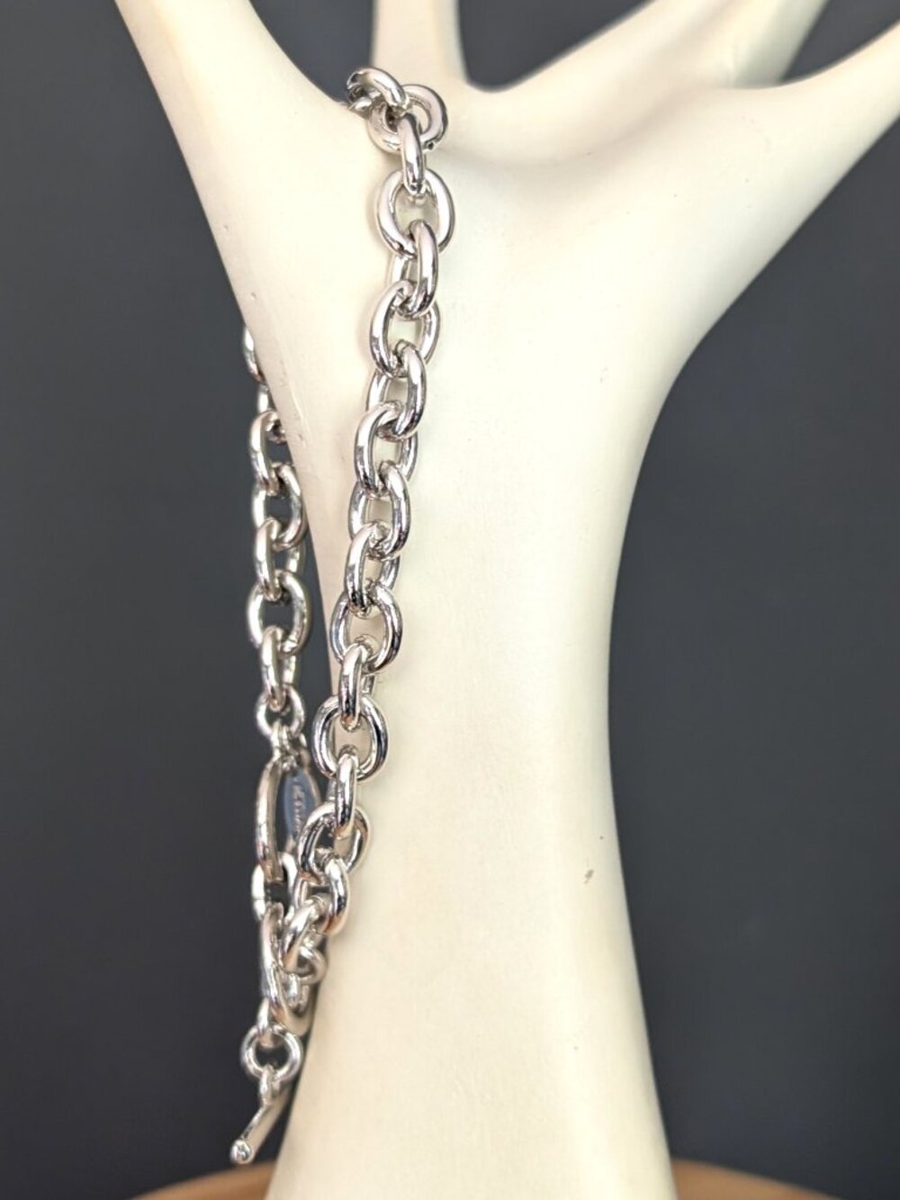 Cookie Lee silver link toggle closure bracelet